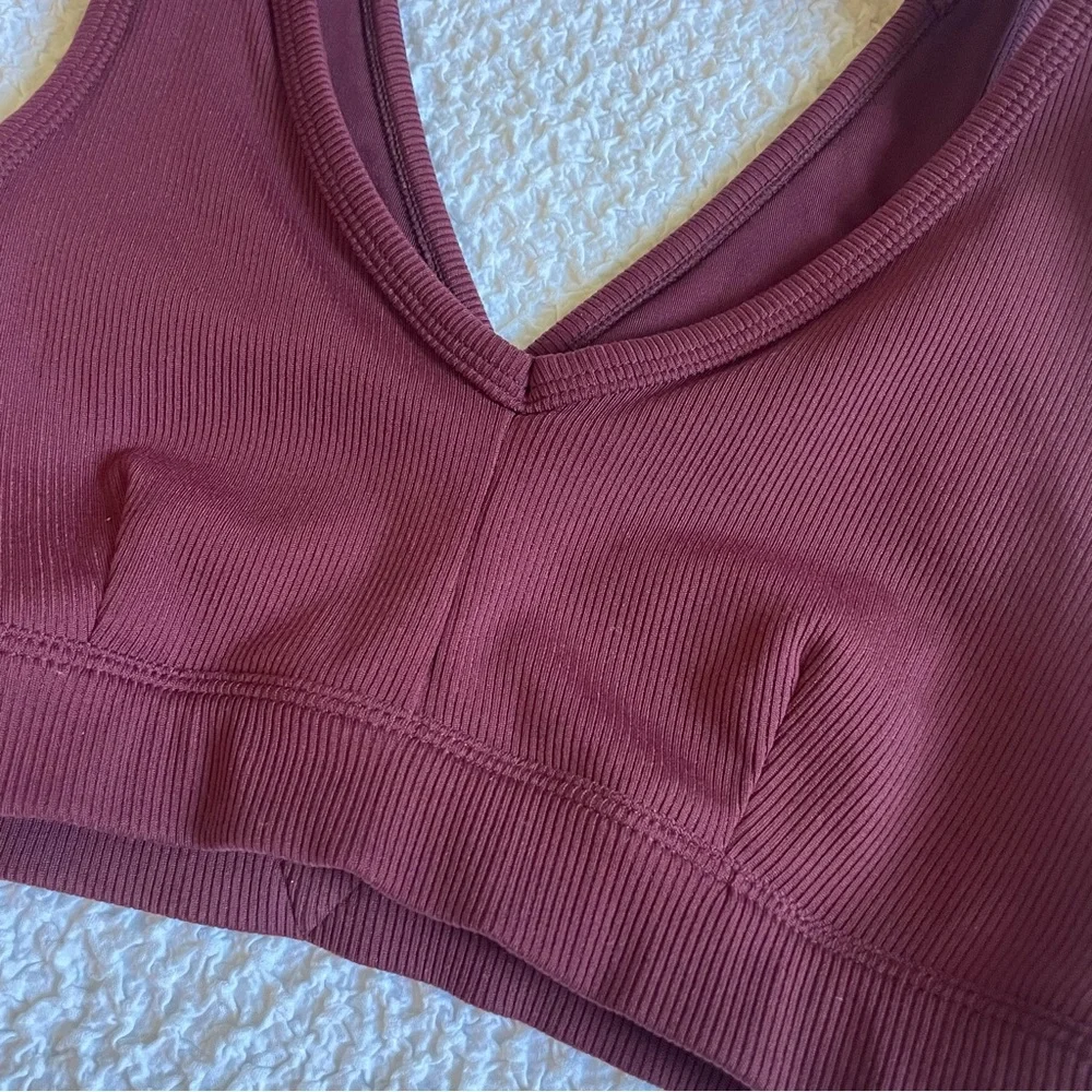 Alo Yoga Togetherness Bra Black Cherry Burgundy Size Small